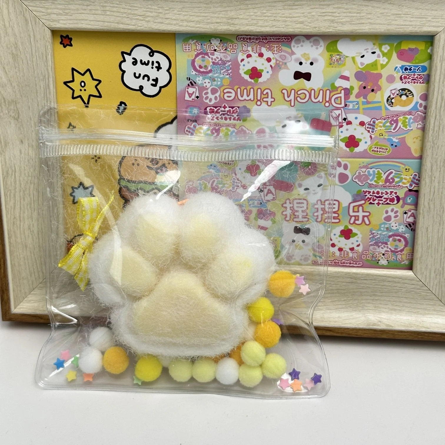 115g Handmade Silicone Cat's Paw with fur Stress Relief Squishy Toy - Image 12