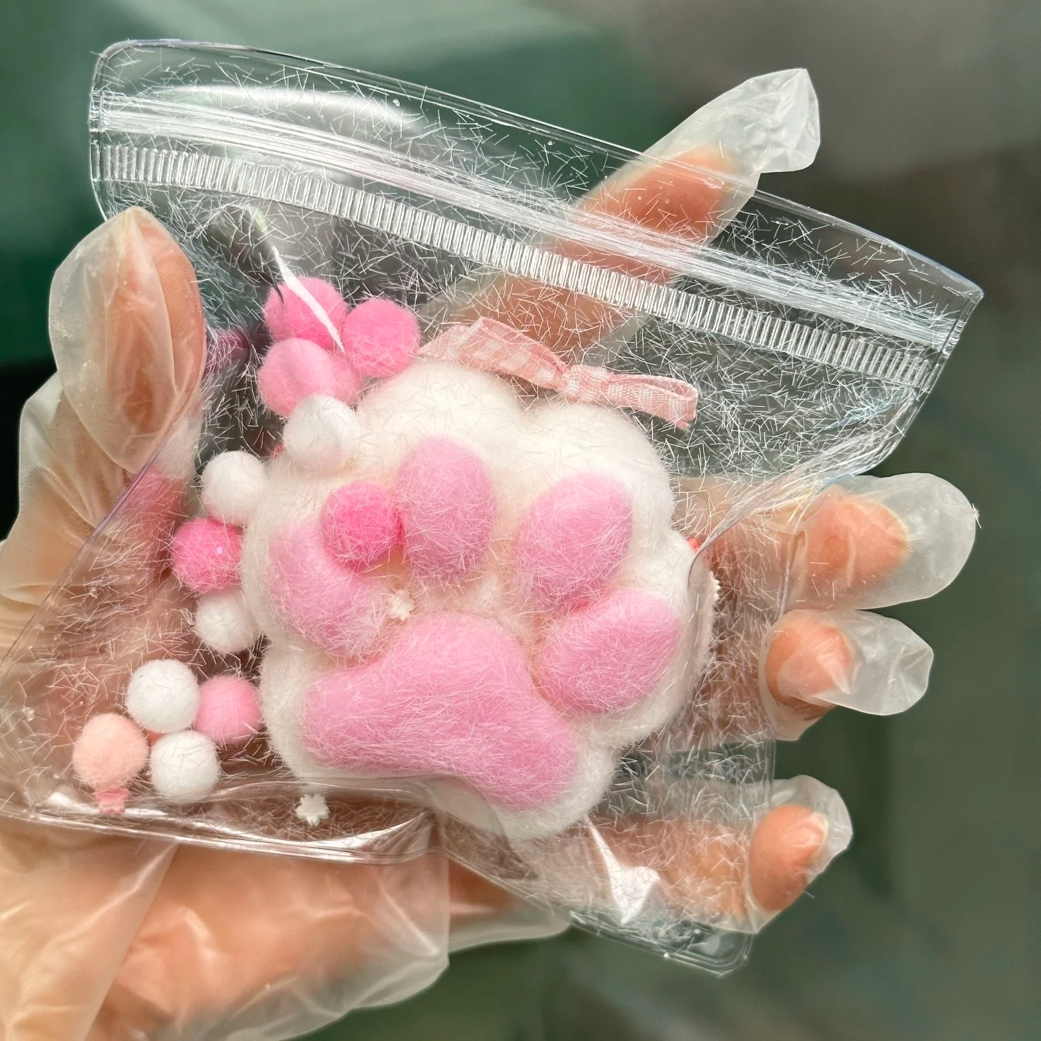 115g Handmade Silicone Cat's Paw with fur Stress Relief Squishy Toy - Image 13