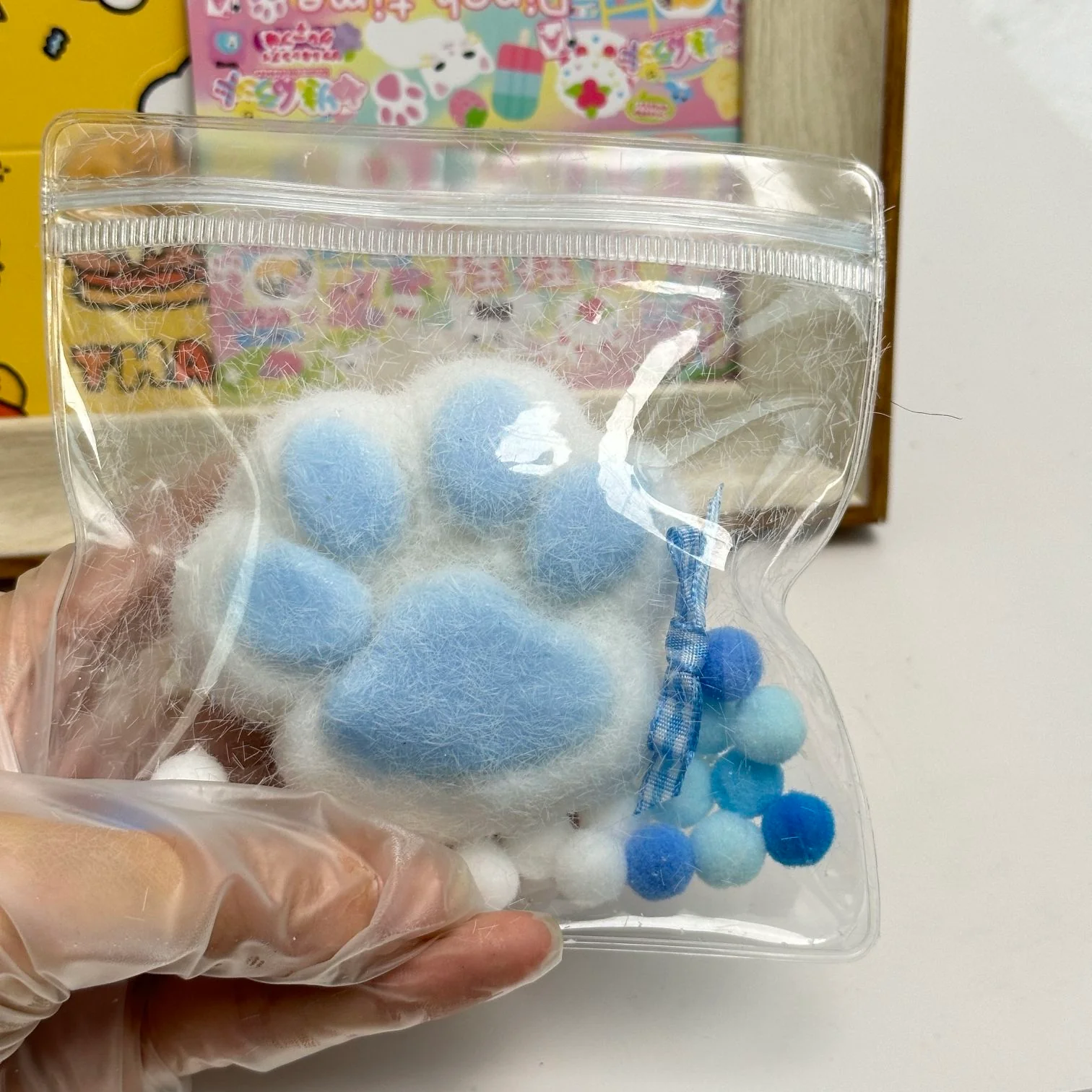 115g Handmade Silicone Cat's Paw with fur Stress Relief Squishy Toy - Image 14