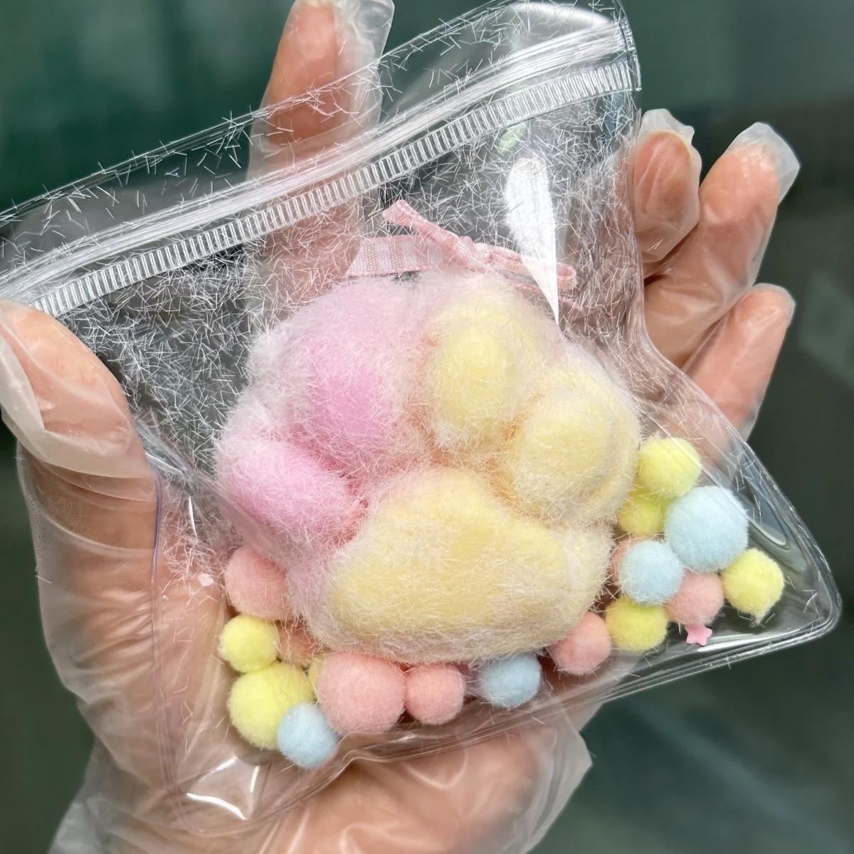 115g Handmade Silicone Cat's Paw with fur Stress Relief Squishy Toy - Image 17