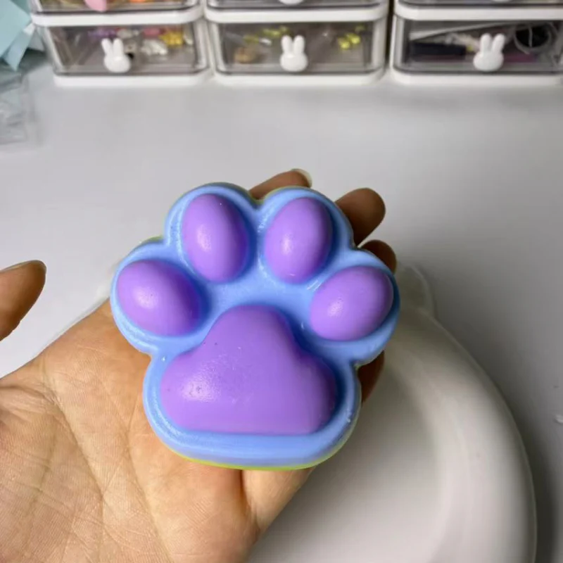 110g Handmade Silicone Squishy Rainbow Cat's Paw - Image 3