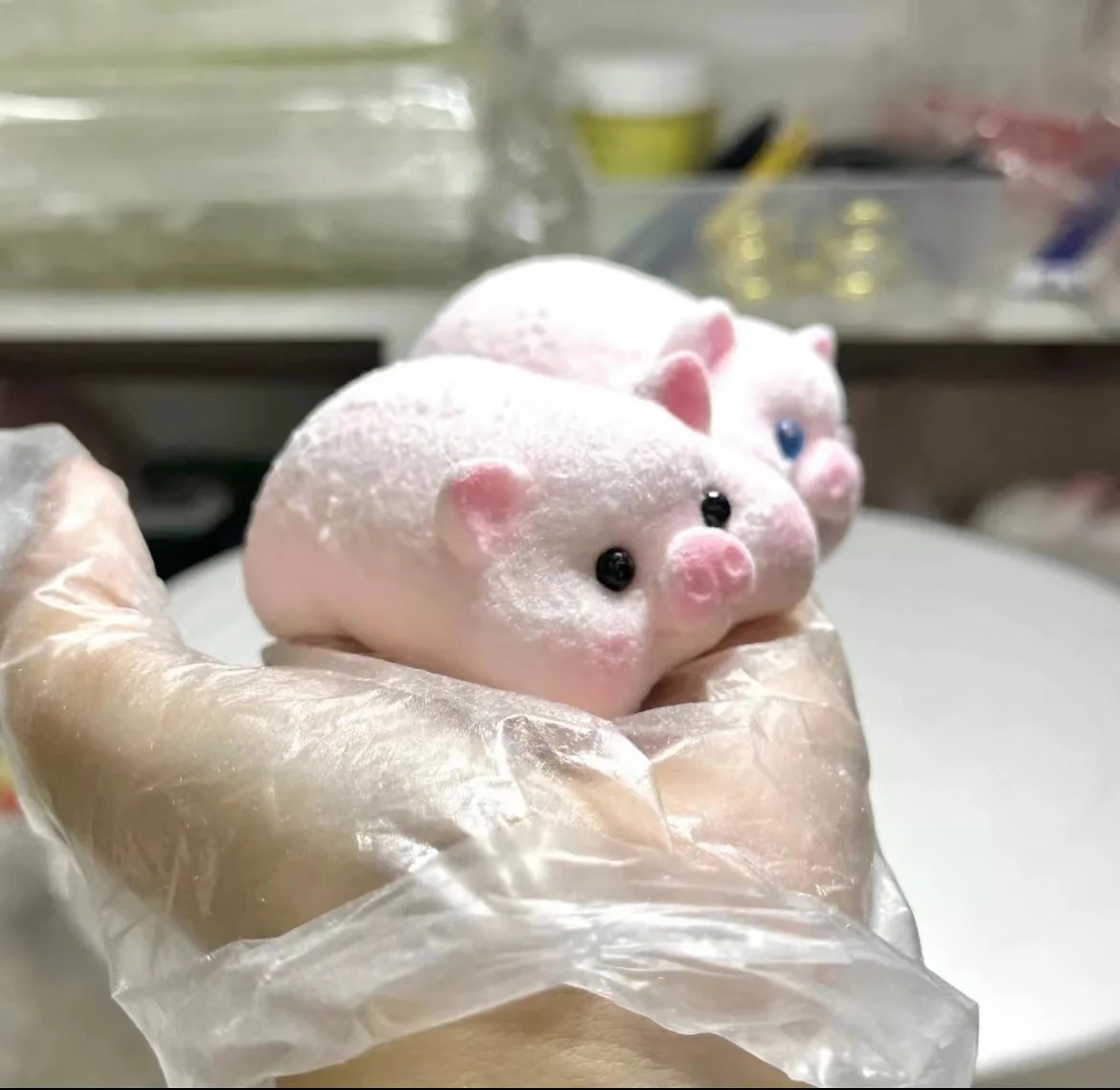 Handmade Silicone Squishy Pig Lying Down - Image 3